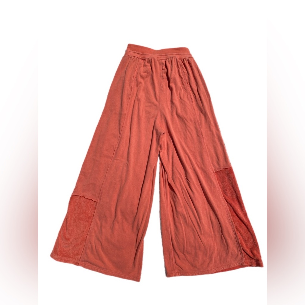 FP Movement Orange Rava Wide Leg Patchwork Terry Pants Medium - Picture 3 of 12